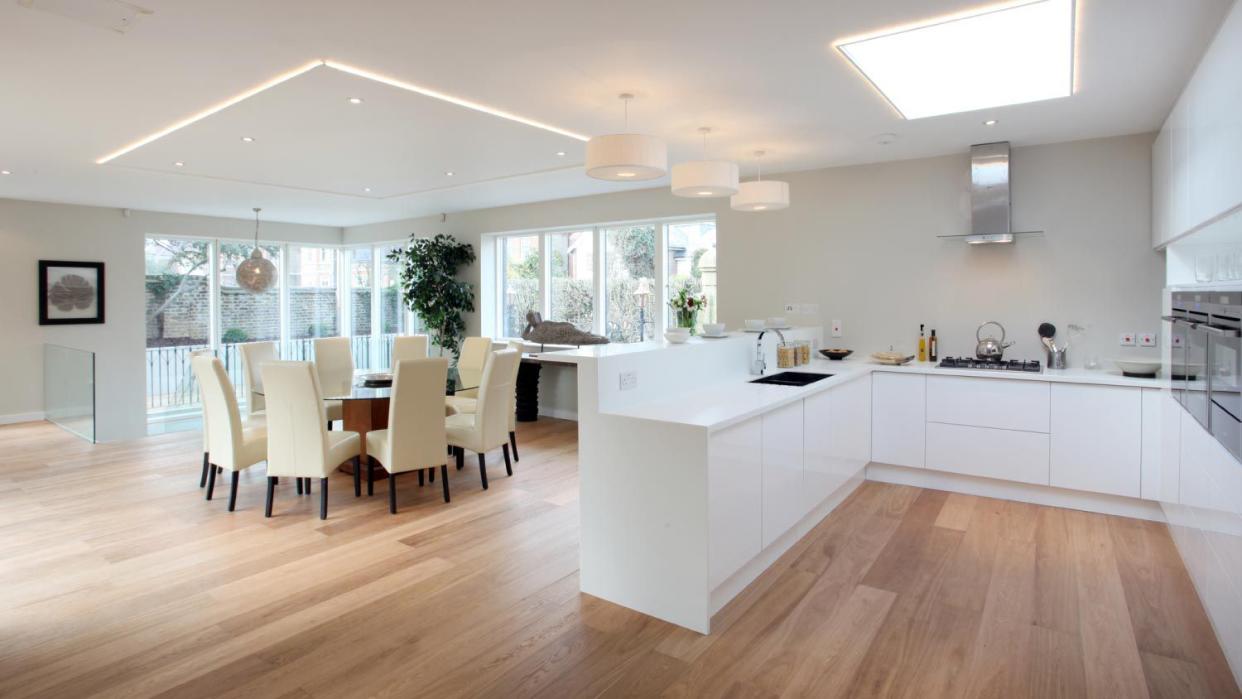 A modern kitchen in white