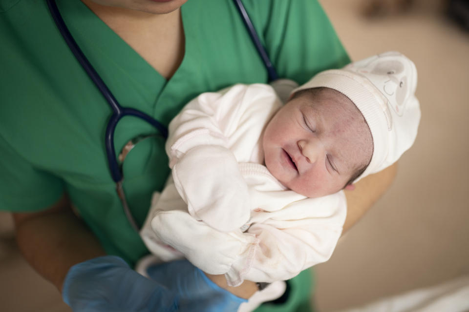 A tongue-tie division or revision is usually done without anesthetic or with a local anesthetic in months-old babies. (Getty Images)