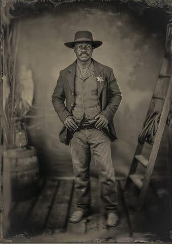 <p>Sarah Coulter/Paramount+</p> Oyelowe as Reeves in 'Lawmen: Bass Reeves'