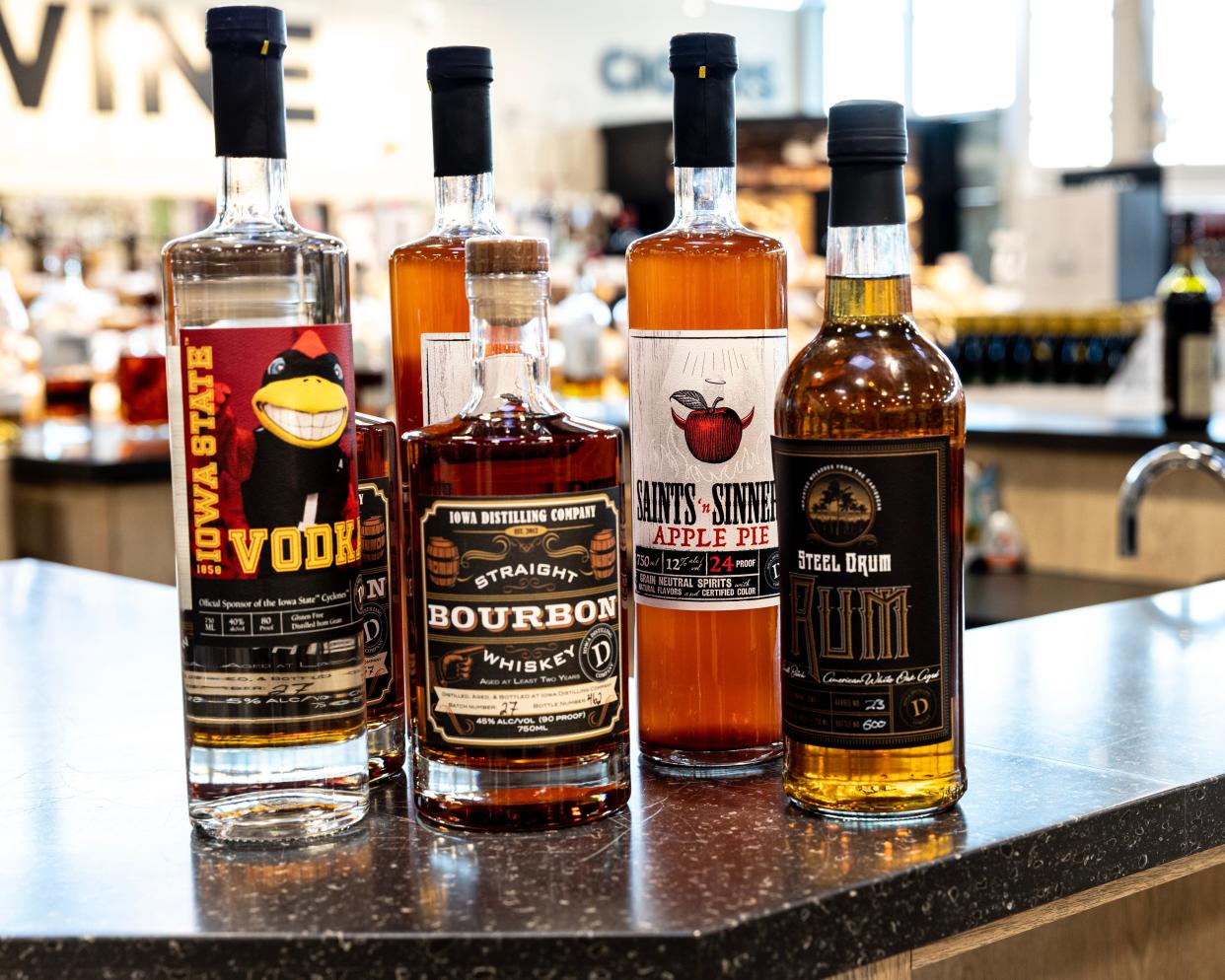 Iowa Distilling Co. from Cumming, Iowa, offers vodka, rum and whiskey.
