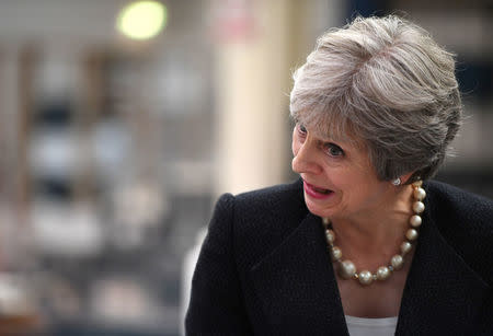 Britain's Prime Minister Theresa May visits Belleek Pottery, in St Belleek, Fermanagh, Northern Ireland, July 19, 2018. REUTERS/Clodagh Kilcoyne/Pool