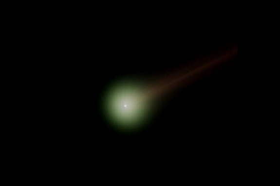 True color image of Comet ISON on Nov 14, 11:33 to 12:59 UT, from Bruce Gary's 11-inch telescope 20-second exposures with B-, V- and r'-band filters (N=39, 34, 29). FOV = 32x 22 'arc (left imag). The comet's V-mag = 5.0, so Comet ISON is naked