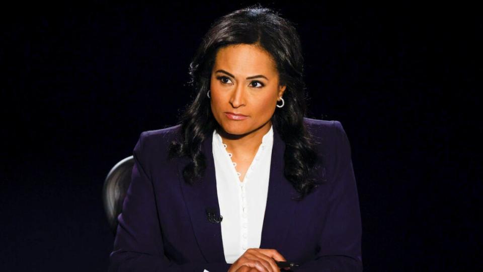 Kristen Welker during the second 2020 presidential campaign debate between Donald Trump and Joe Biden at Belmont University in Nashville, Tennessee on Oct. 22, 2020. (REUTERS/Jim Bourg/Pool)