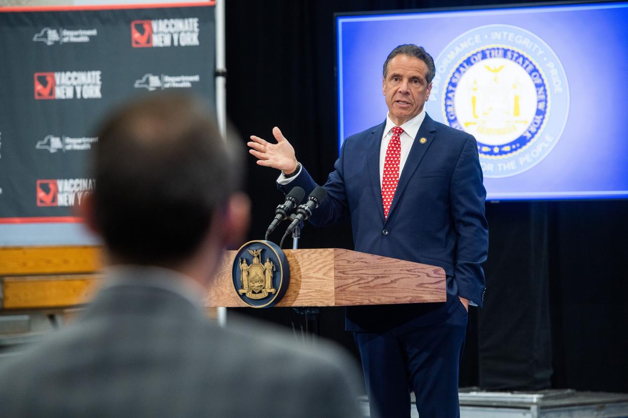 Governor Andrew Cuomo is pictured Thursday in Buffalo. 