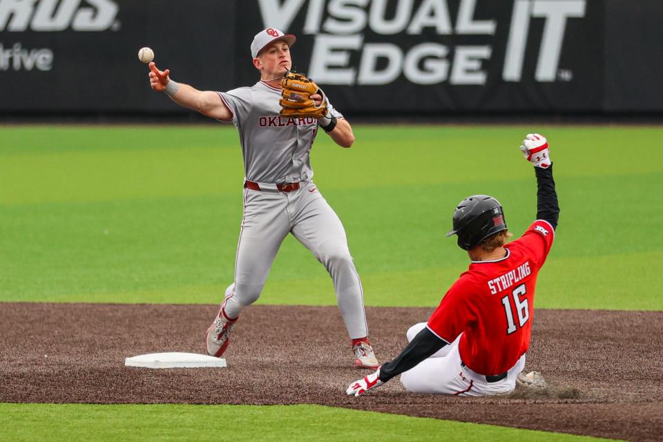 Texas Tech faces Oklahoma in game two of their Big 12 conference baseball series, Saturday, May 4, 2024, at Rip Griffin Park.