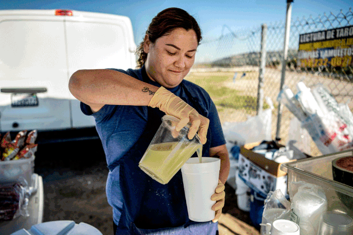 Evelyn Flores pours some Tejuino at her family&#39;s roadside location, Tequileros Tejuino and Snack Bar, on Rosemead Blvd; The Chido Wey! cocktail from Madre; The scene and vibe around Jose Reyes, 60, as he sells Pulque from his truck.
