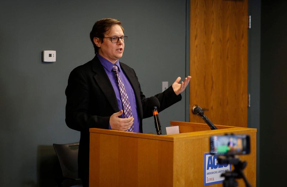 Keenan Crow, a lobbyist for One Iowa who is shown in a 2019 photo, advised same-sex couples in Iowa to double-check with wedding vendors following the U.S. Supreme Court decision.