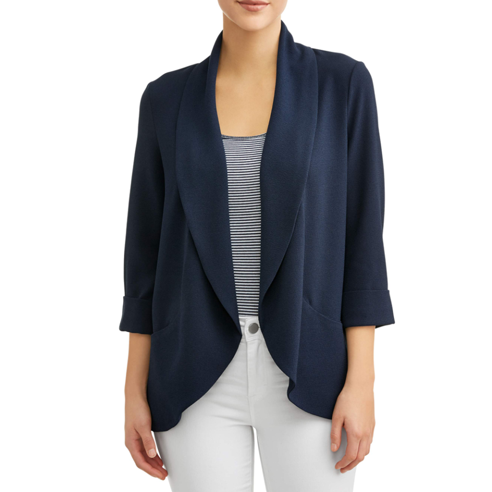 Time and Tru Women's Drape Front Blazer (Photo: Walmart)