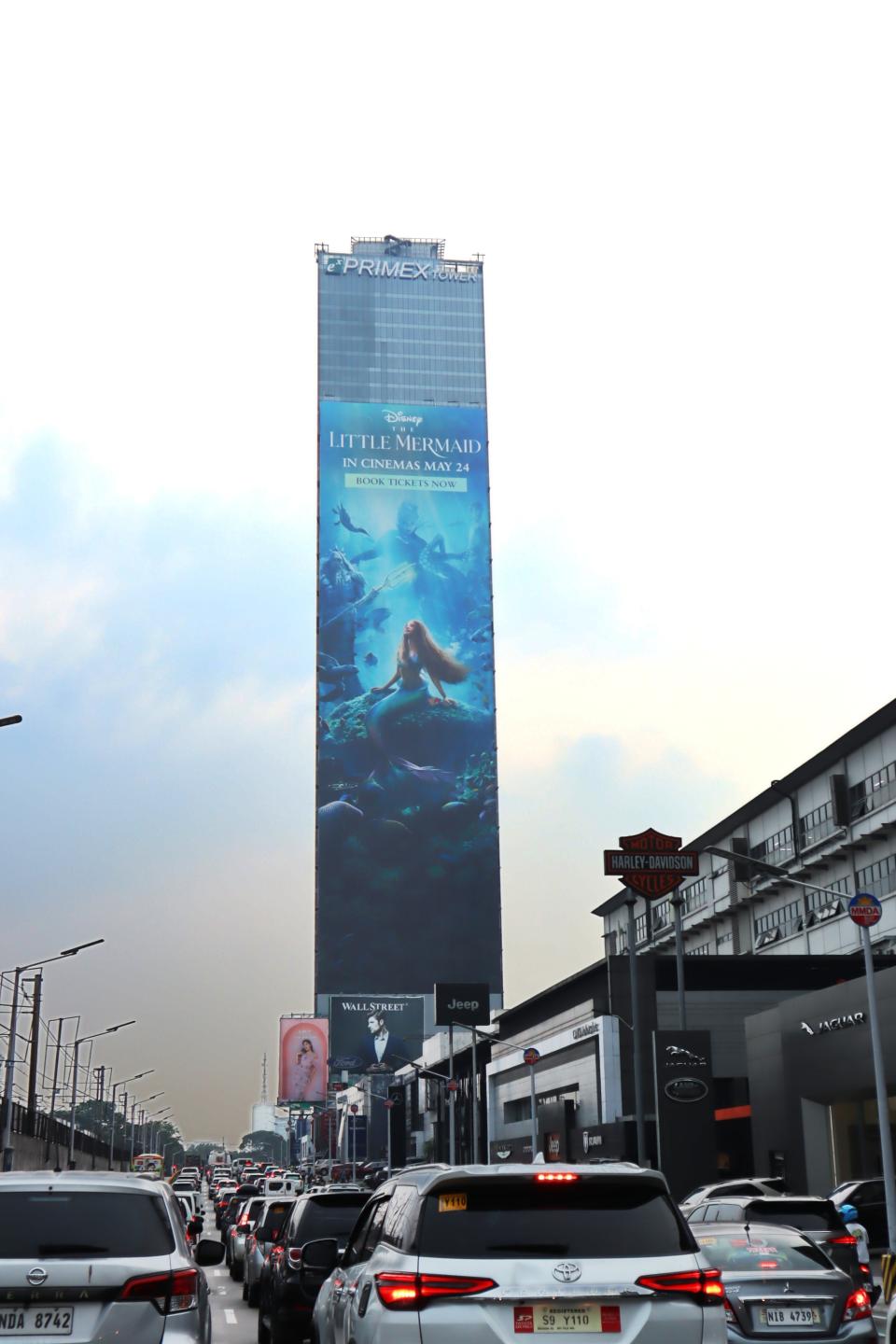 A poster for <em>The Little Mermaid</em> on Manila’s Primex Tower, the largest billboard in the Philippines.