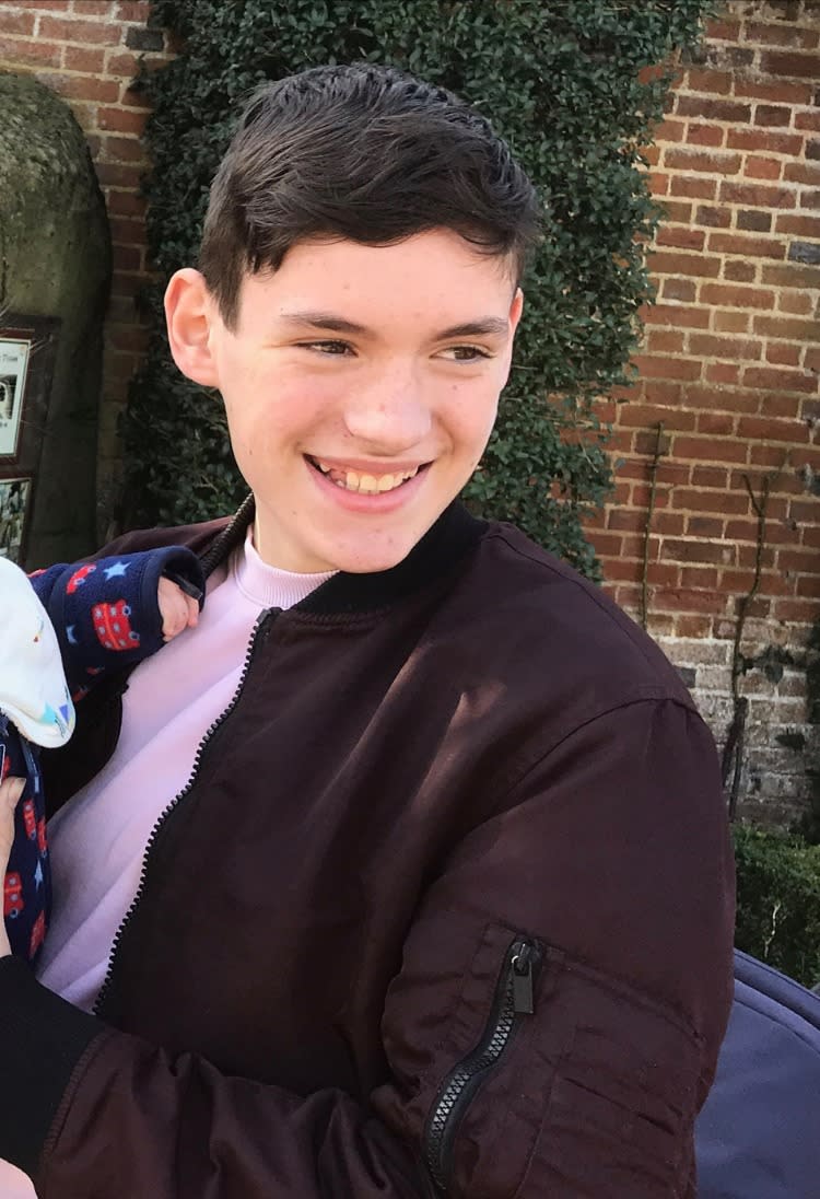 Louise Bennett's son Fred, 14, died of leukaemia on May 3 after spending several months in hospital receiving treatment. (Picture" Louise Bennett) 