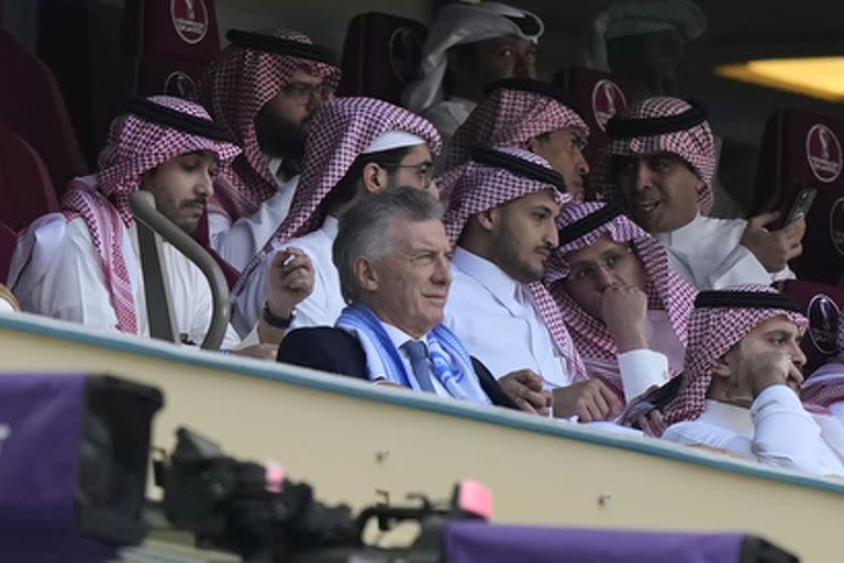 Mauricio Macri en el partido de Argentina ante Arabia Saudita en el estadio Lusail de la ciudad de Doha