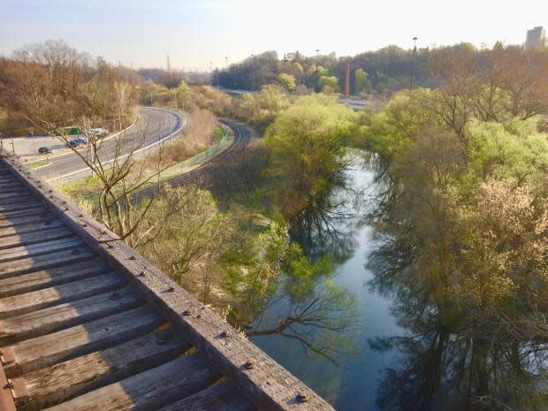 The view from Half Mile Bridge on a sunny evening. 