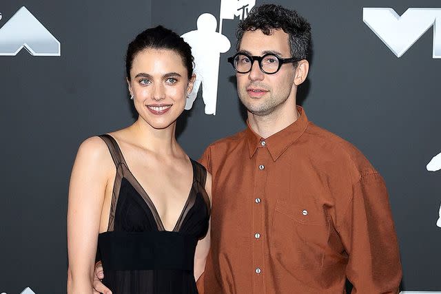 <p>Dimitrios Kambouris/Getty </p> Margaret Qualley and Jack Antonoff attend the 2024 MTV Video Music Awards at UBS Arena