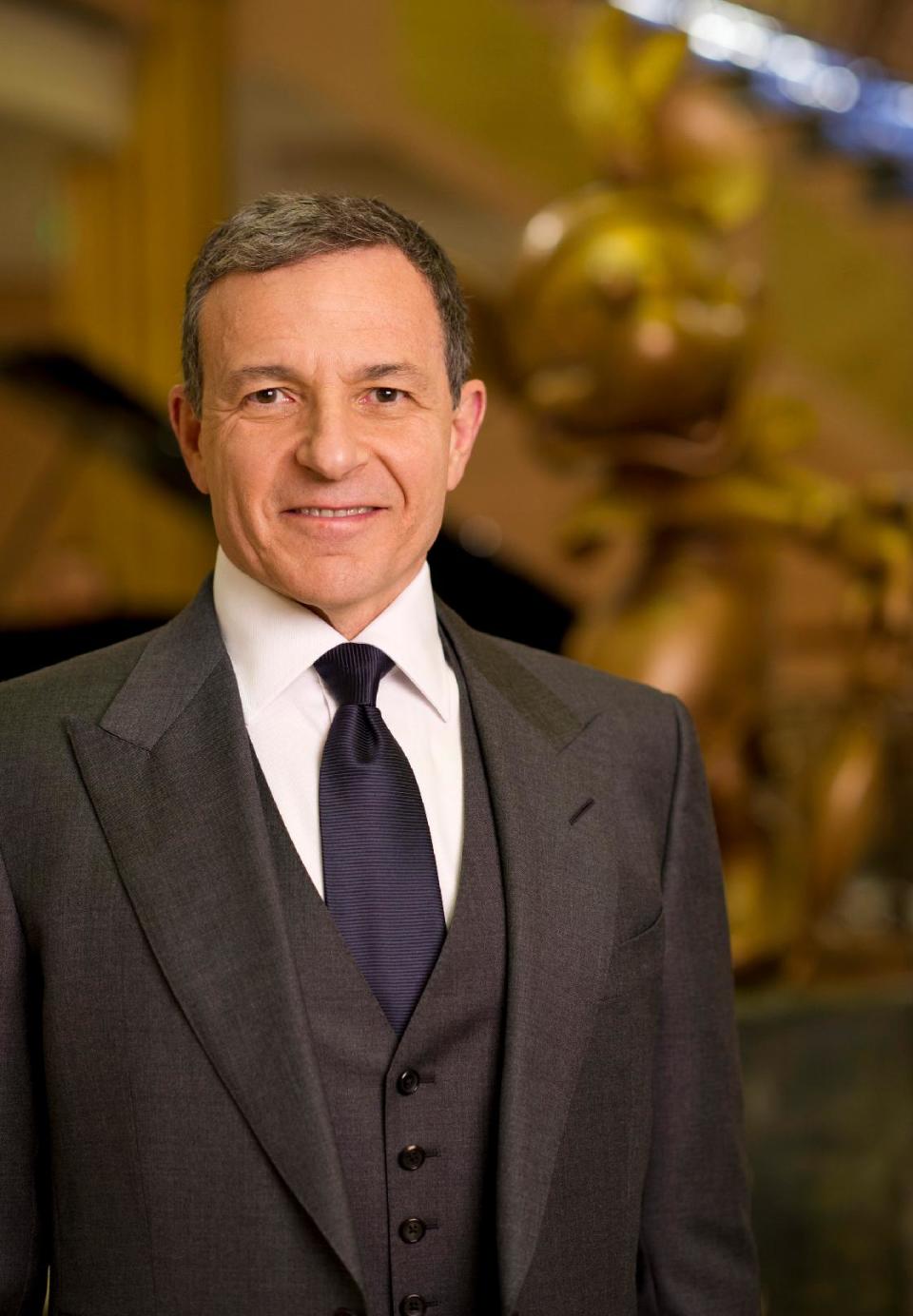 In this photo provided by the Walt Disney Company, Disney President and CEO Robert A. Iger poses for photos aboard the newest ship of Disney Cruise Line, the Disney Fantasy, at a star-studded christening gala held Thursday, March 1, 2012 in New York. The 4,000-passenger, 14-deck ship with its distinctive mouse ears logo arrived in New York Tuesday after traveling nearly 3,800 miles across the Atlantic Ocean from the shipyards where it was built in Bremerhaven, Germany. The ship will sail on seven-night Caribbean cruises starting March 31 from Port Canaveral, Fla. (AP Photo/Disney, Kent Phillips)