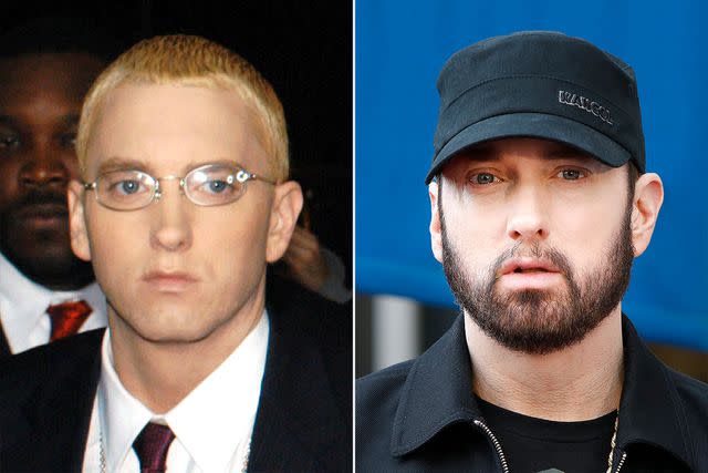 <p>Carley Margolis/FilmMagic; Kurt Krieger/Corbis via Getty</p> Eminem in 2004; in 2024