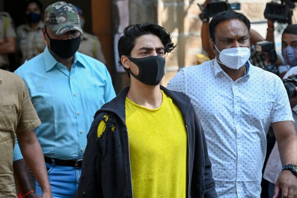 Aryan Khan’s lawyer says he was made a scapegoat as his bag was searched by authorities but nothing was found  (AFP via Getty Images)