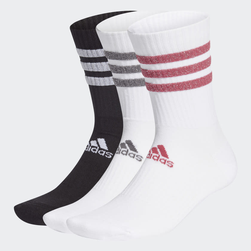 Glam 3-Stripes Cushioned Crew Sport Socks 3 Pairs- adidas Canada