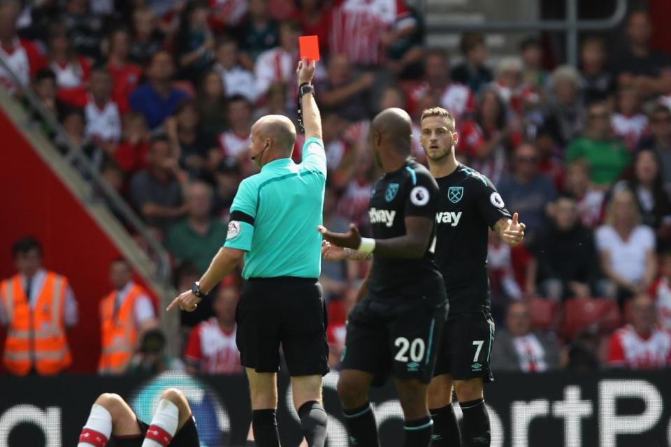 Arnautovic was sent off for a similar incident at Southampton earlier this season (Getty Images)