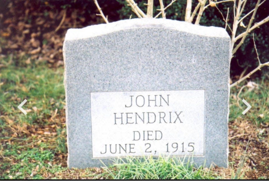 The present grave marker for John  Hendrix.