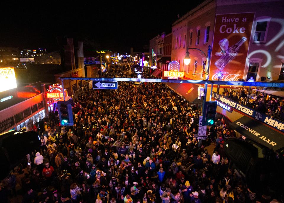 Scenes from the street-wide New Years Eve celebration on Beale Street in downtown Memphis on Dec. 31, 2019. 