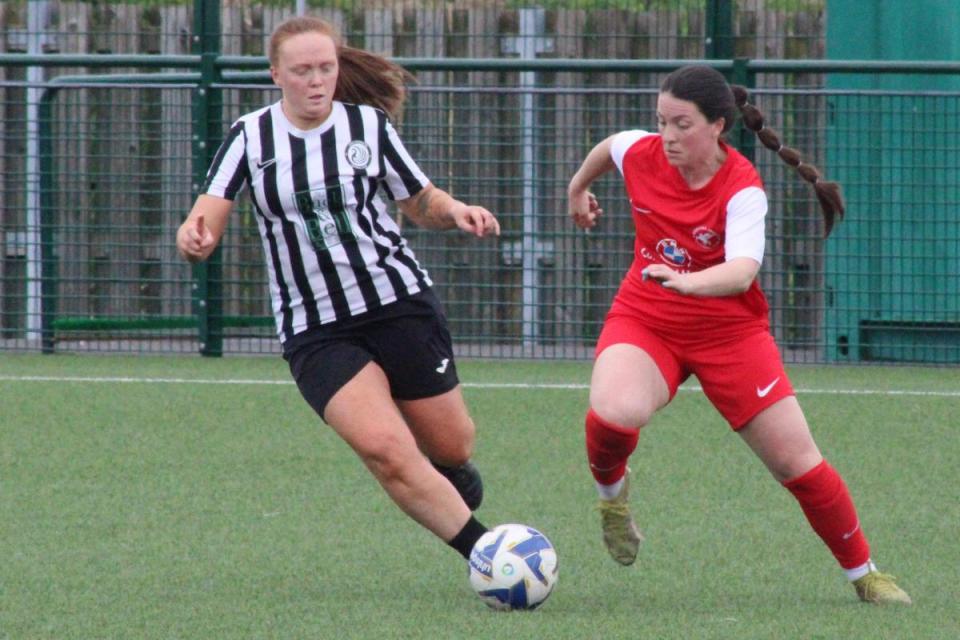 Hereford Pegasus Ladies ran out 4-1 winners against Long Itchington <i>(Image: Stuart Townsend/Barcud-Coch Photography)</i>