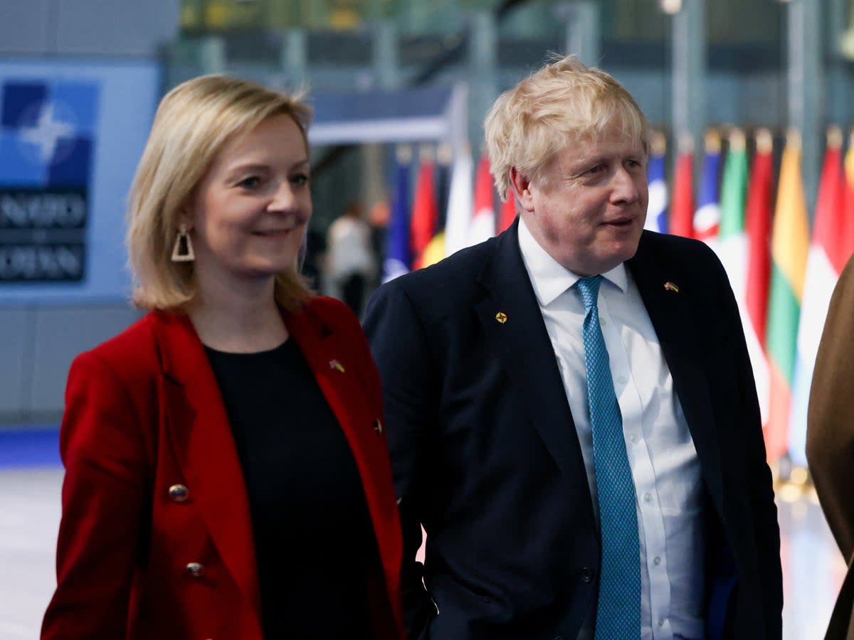 Liz Truss and Boris Johnson (PA)