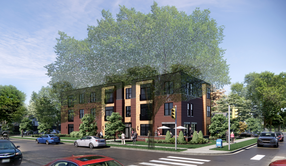 Spoerl Commercial, LLC included this design rendering in its project proposal to Whitefish Bay's Architectural Review Commission for an affordable apartment building, which the commission ultimately rejected.