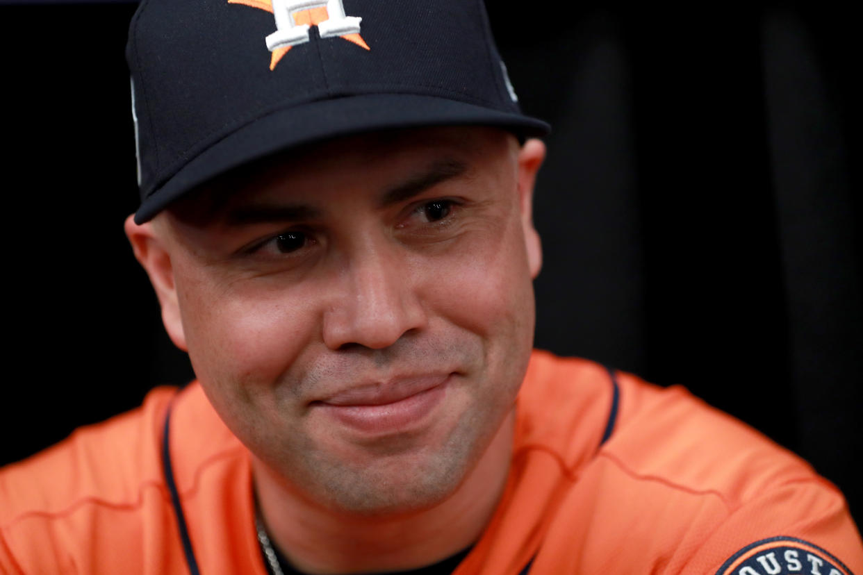 Carlos Beltran reportedly "steamrolled" people in the Astros clubhouse who didn't agree with the 2017 cheating scheme. (Photo by Justin Heiman/Getty Images)