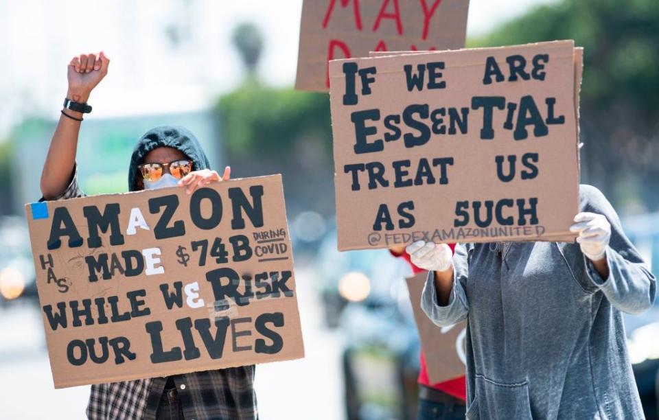 Amazon has faced criticism during the Covid-19 pandemicAFP via Getty Images