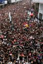 Demonstration demanding Hong Kong's leaders to step down and withdraw the extradition bill, in Hong Kong