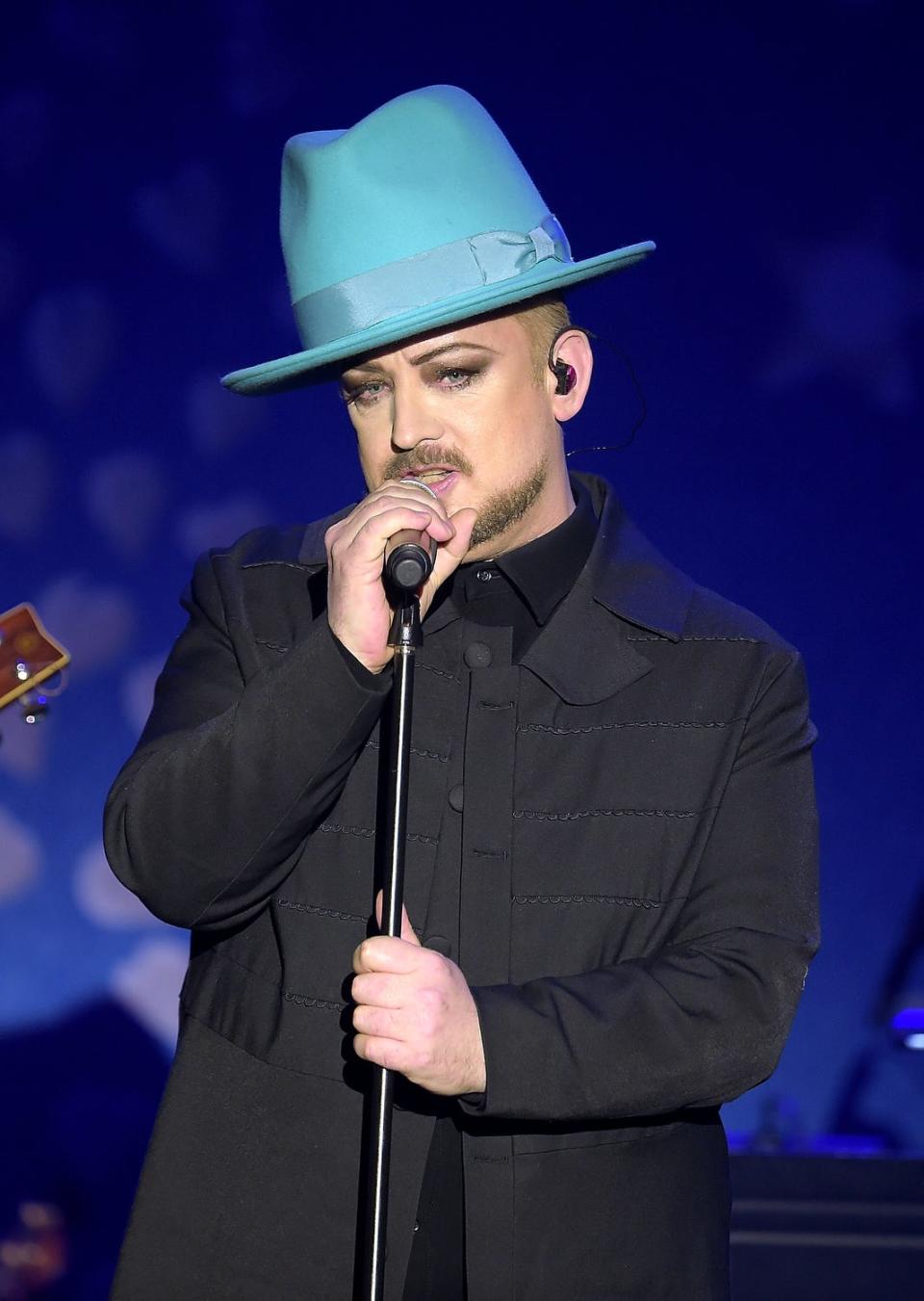 Boy George performs on stage at the SeriousFun London