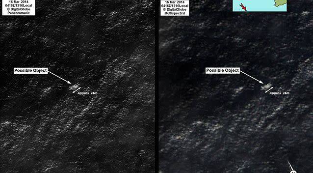 Satellite imagery of the objects spotted. Photo: AMSA
