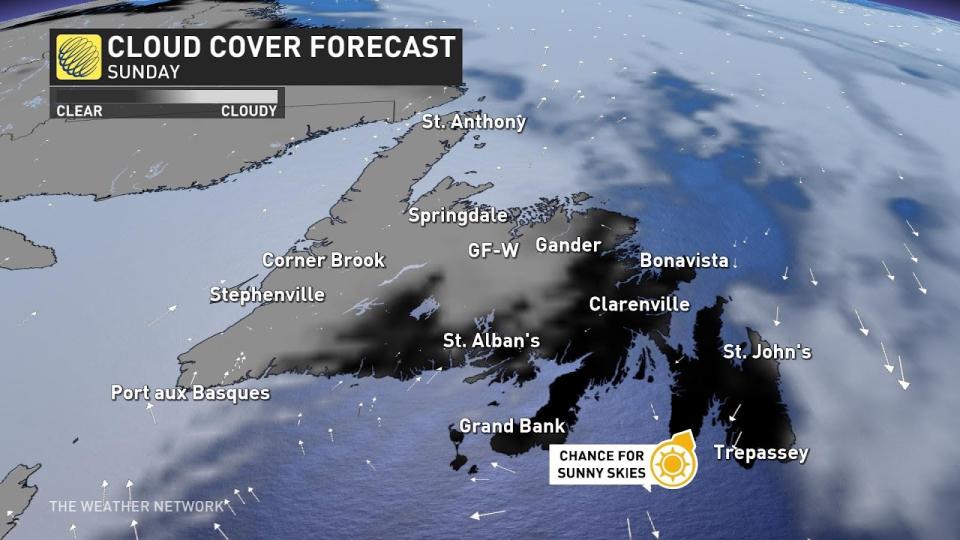 Newfoundland cloud forecast Sunday