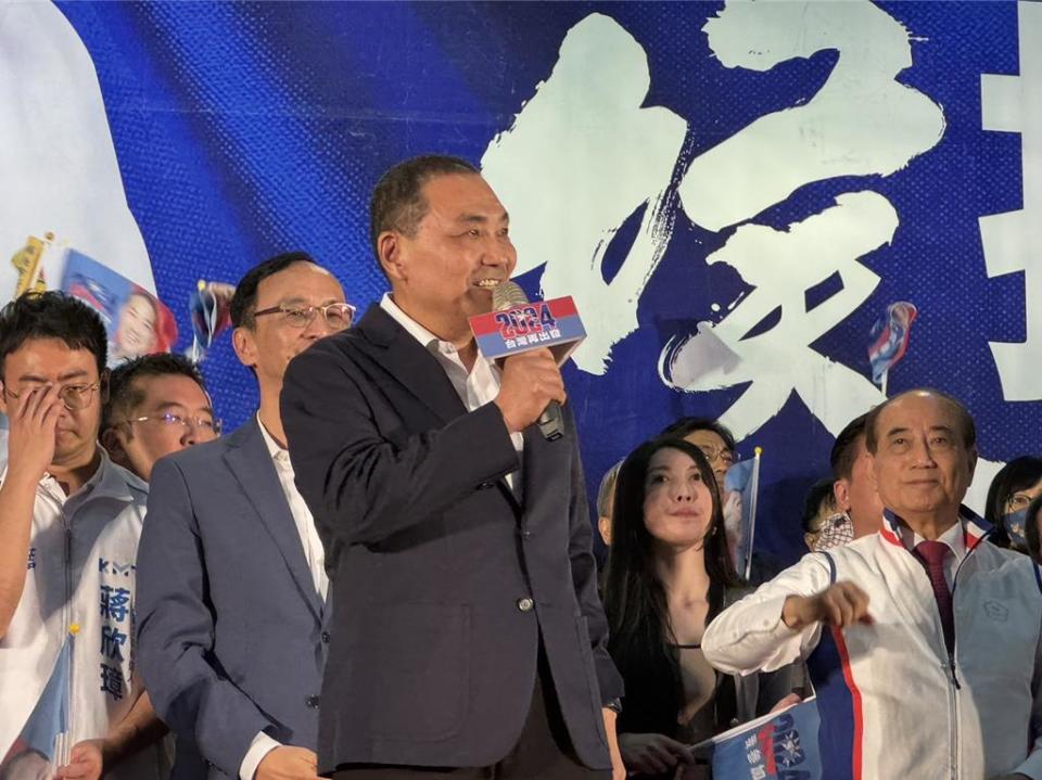 國民黨總統參選人侯友宜今下午出席全國工商團體侯援會成立大會。（張薷攝）