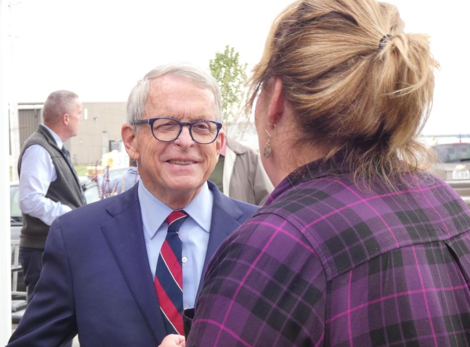 Ohio Gov. Mike DeWine visited The Pickwick Place in Bucyrus in September. Gere Goble/Telegraph-Forum