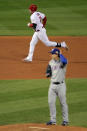 ST LOUIS, MO - OCTOBER 27: Allen Craig #21 of the St. Louis Cardinals rounds the bases after hitting a solo home run in the eighth inning off of Derek Holland #45 of the Texas Rangers during Game Six of the MLB World Series at Busch Stadium on October 27, 2011 in St Louis, Missouri. (Photo by Doug Pensinger/Getty Images)