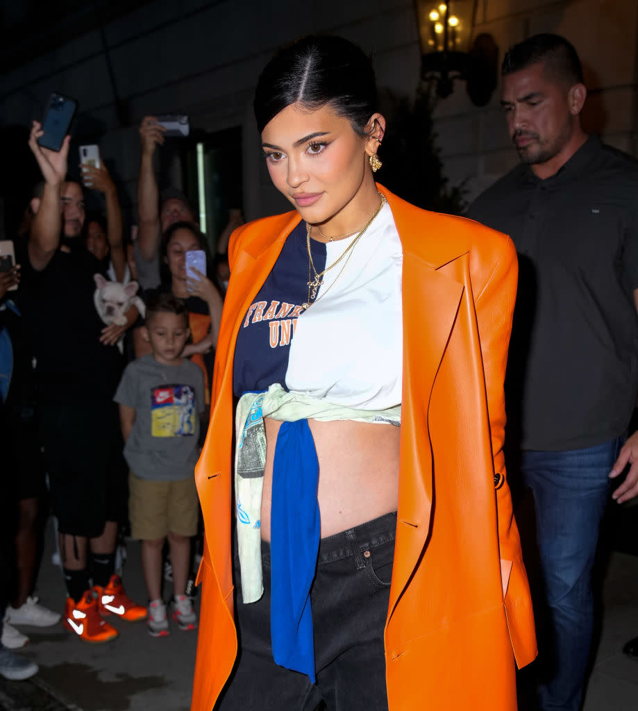 Kylie Jenner has been getting candid about second-time motherhood, pictured on September 9, 2021. (Getty Images)
