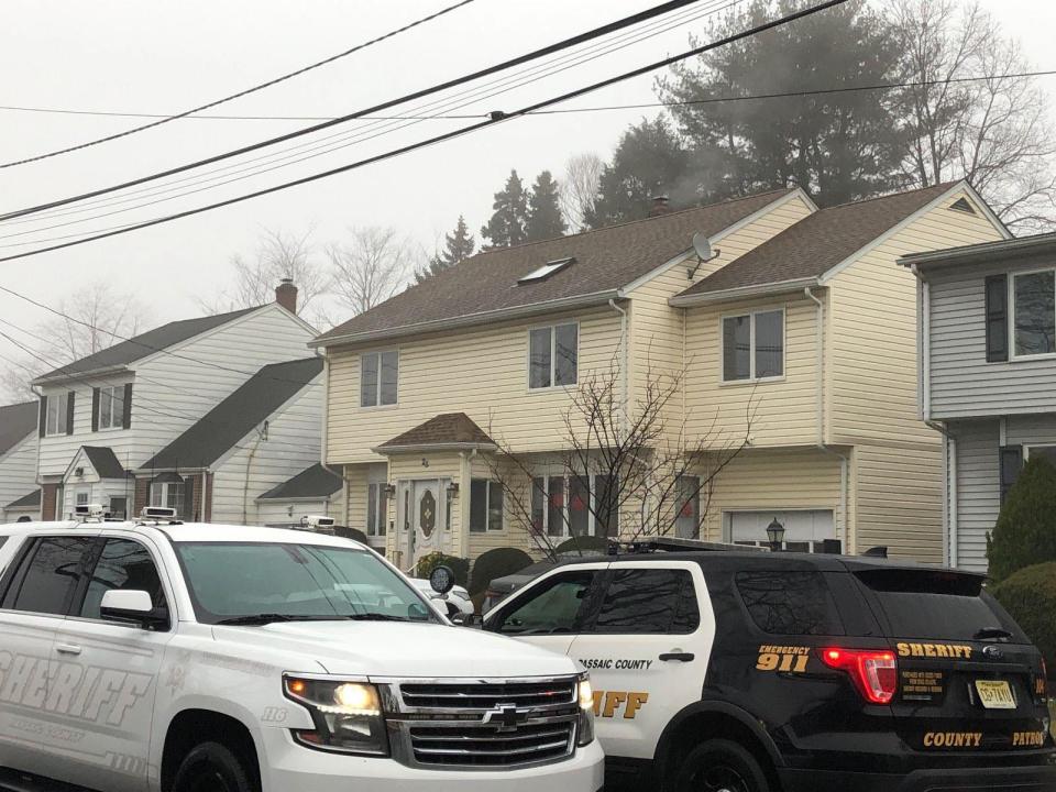 Police outside Passaic County Sheriff Richard Berdnik's house in Clifton as seen Jan. 24, 2024.