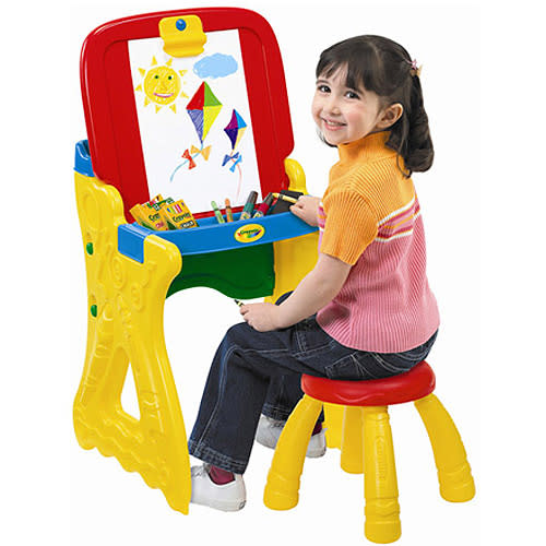 Looking for your little one? She's probably sitting at her Crayola Easel-Desk. (Credit: Walmart)