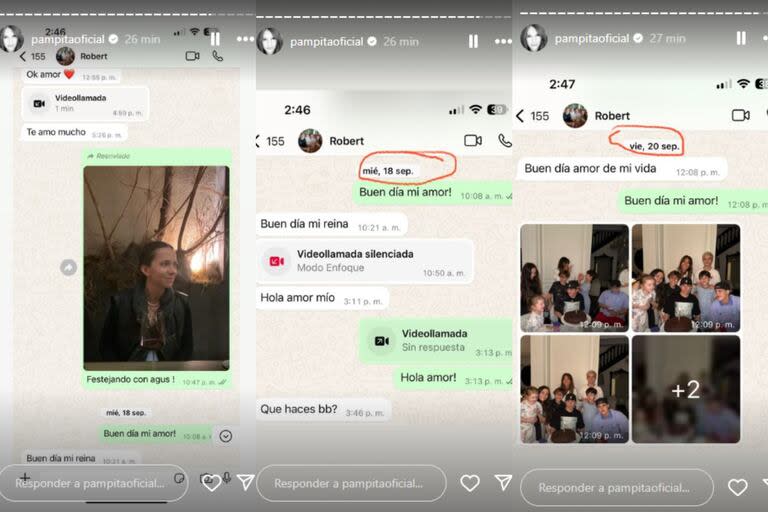 Los chats entre Pampita y Roberto (Foto: Instagram @pampitaoficial)