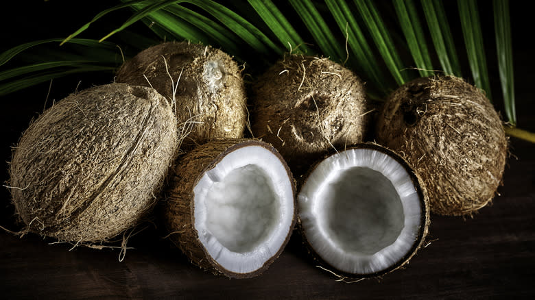 Coconuts whole and halved