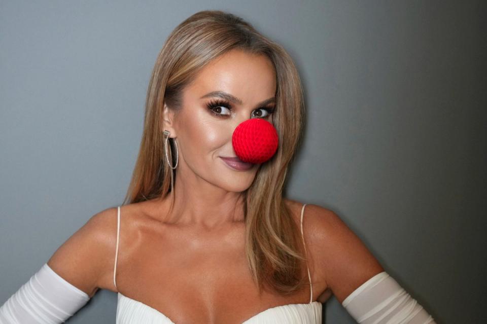 Red Nose Day 2023: Undated handout photo issued by Comic relief of Amanda Holden sporting the new transforming red nose, in support of Red Nose Day 2023. Issue date: Wednesday February 1, 2023. (PA)