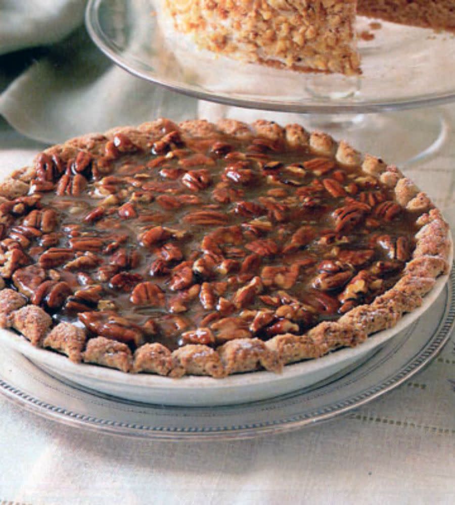 Pumpkin Pie with Pecan-Caramel Topping