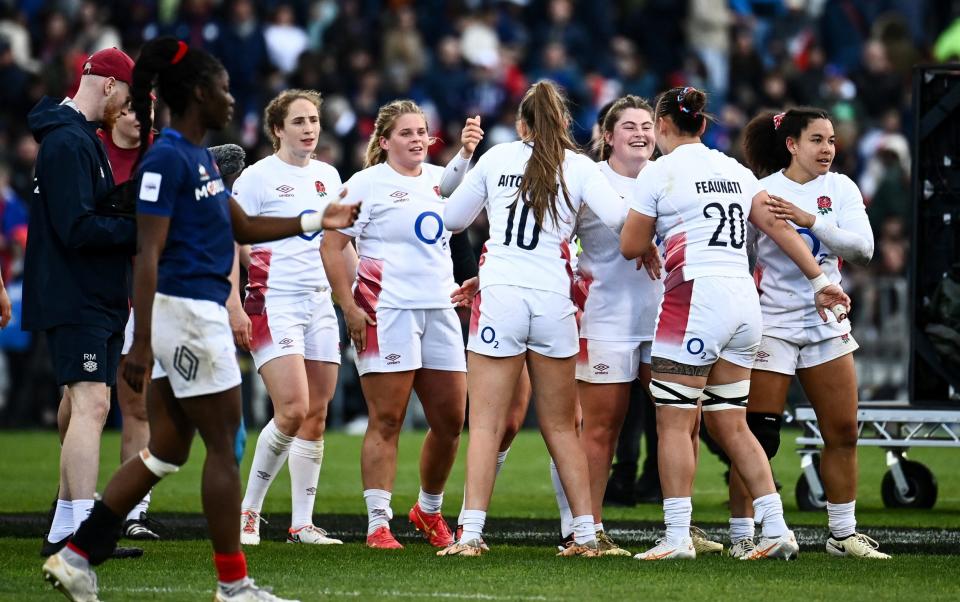 England players celebrate