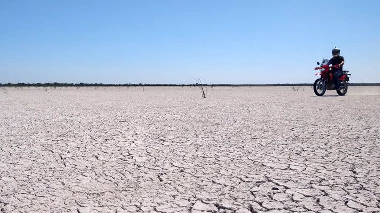 La laguna de Paiva, seca producto de la sequía y la falta de mantenimiento