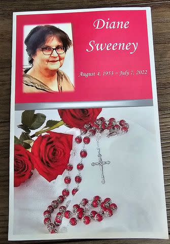 <p>Courtesy Suzanne Singleterry</p> Diane Sweeney's funeral program