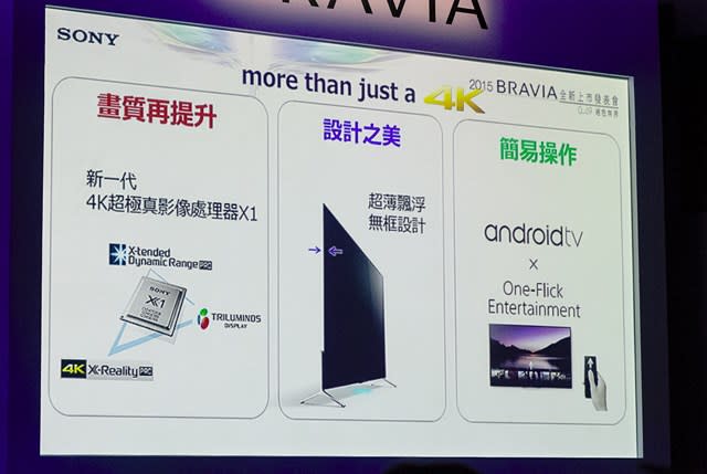 2015 Sony BRAVIA 新品登場，更強 4K 處理器X1、0.49公分超薄設計、全新Sony Android智慧電視平台