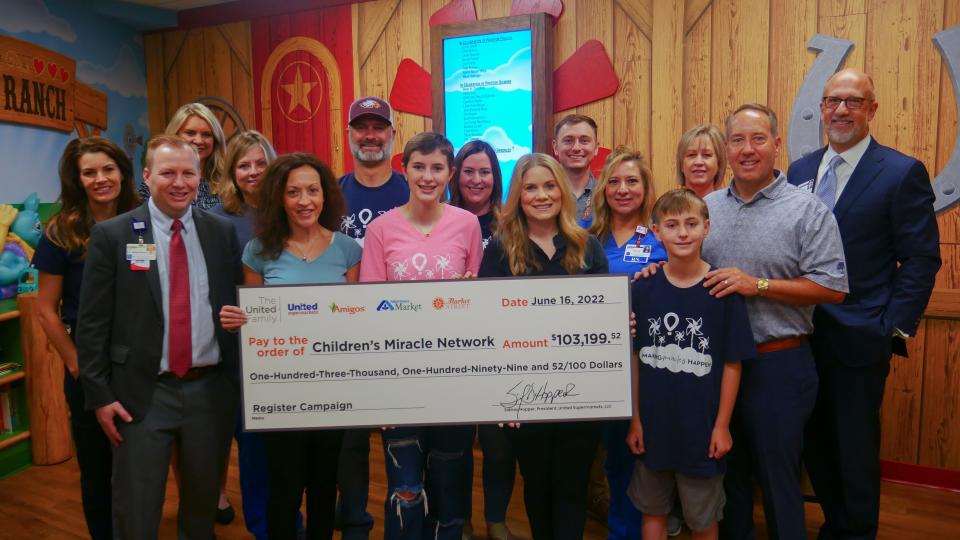 The United Family presented Children’s Miracle Network with a check for $103,199.52