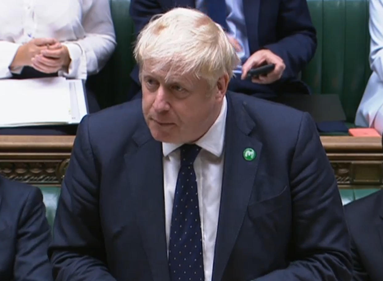 Prime Minister Boris Johnson speaking in the House of Commons, Westminster, where he has announced a 1.25 percent increase in National Insurance from April 2022 to address the funding crisis in the health and social care system.