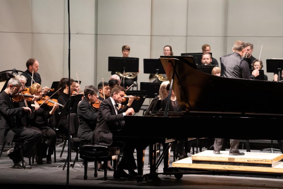Pianist Dominic Cheli performs with the Adrian Symphony Orchestra in November 2019. He will return to Adrian as a guest soloist for the ASO's concert May 3, 2024.